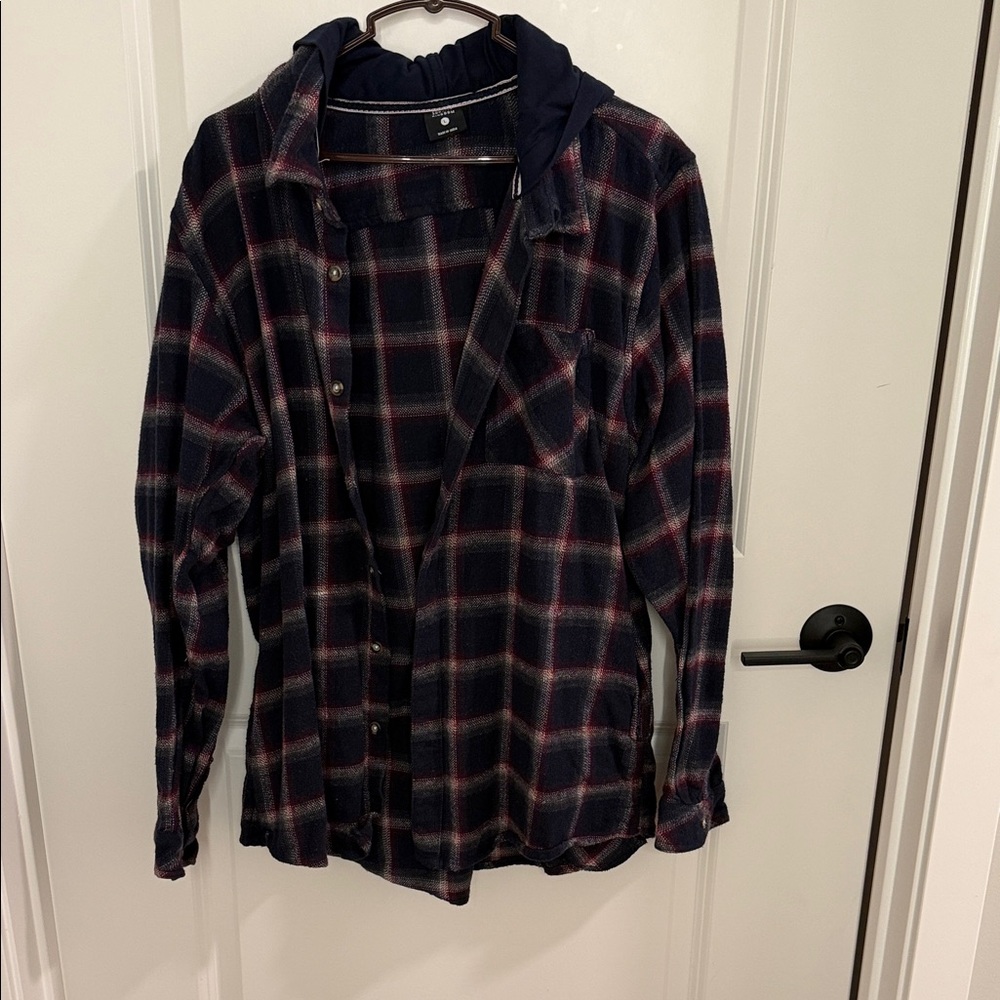Men's Navy and Red Plaid Jacket
